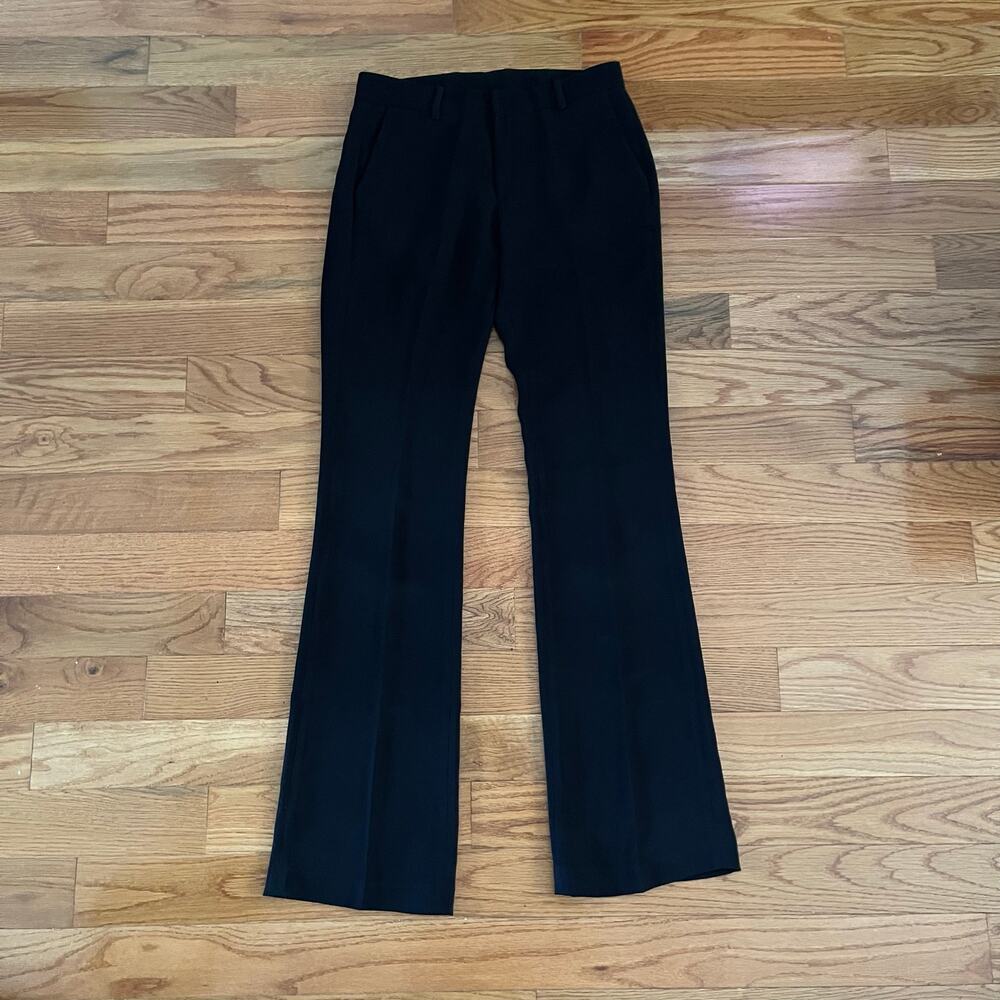 Roberto Cavalli Black Flare Pants Womens IT 44 US 8 Hologram Luxury Trousers